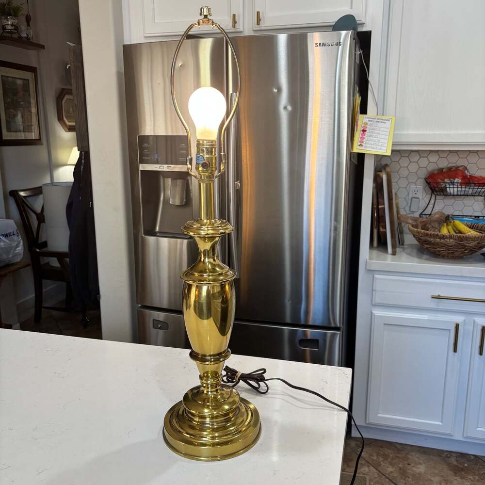Vintage Stiffel Urn Style Brass Table Lamp 28” to Finial